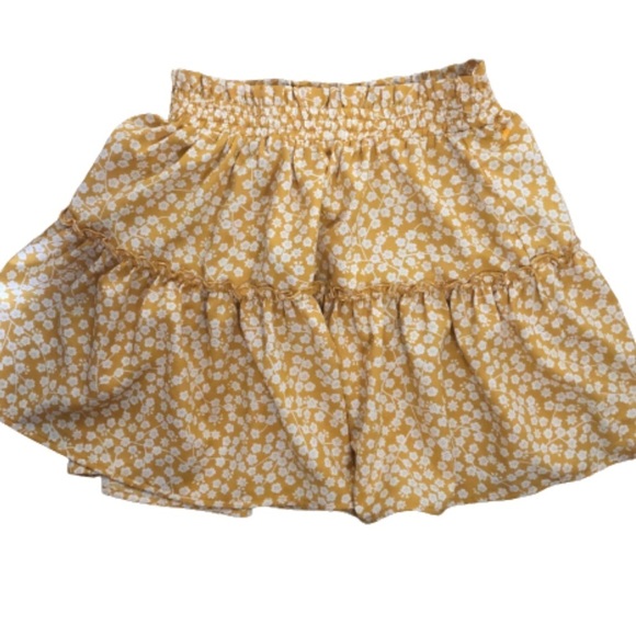 Oh Polly Australia yellow ruffled high waist mini skirt y2k - Picture 2 of 8
